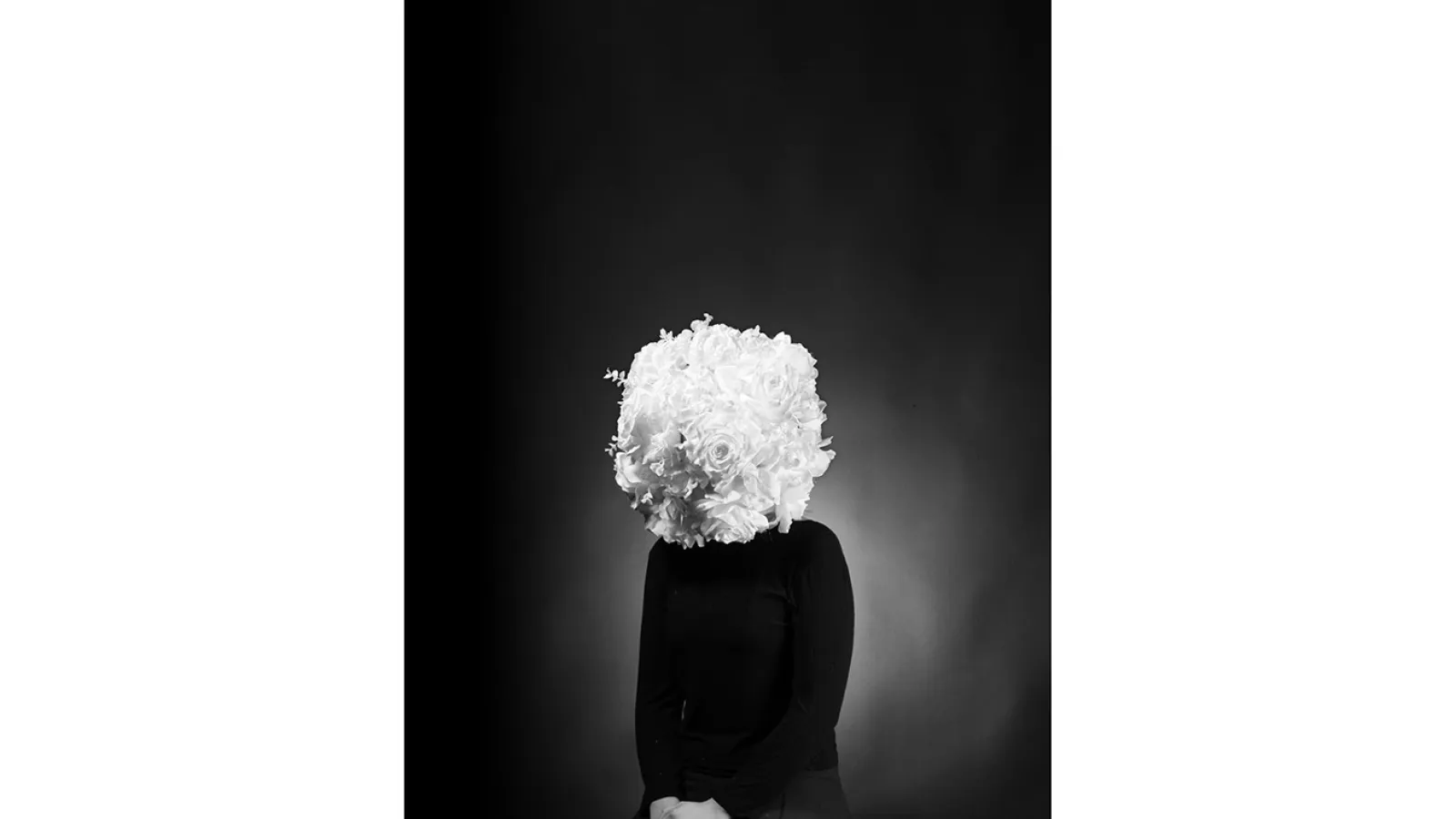 black and white image of a person